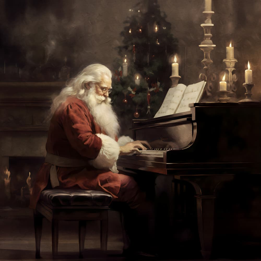 Santa's Melodies by Emel Tunaboylu — canvas wall art