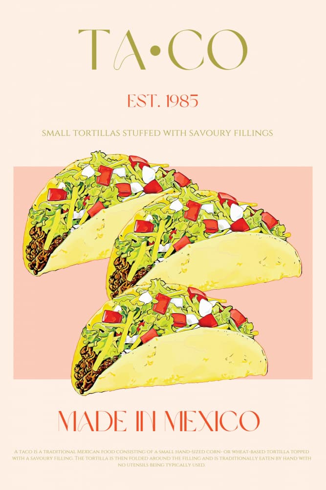 Authentic Mexican Tacos by Nazma Khokhar — canvas wall art