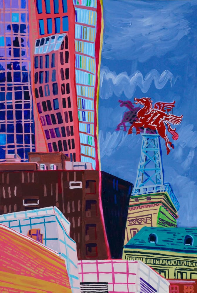 Vibrant City Pegasus by Steve Spencer — canvas wall art
