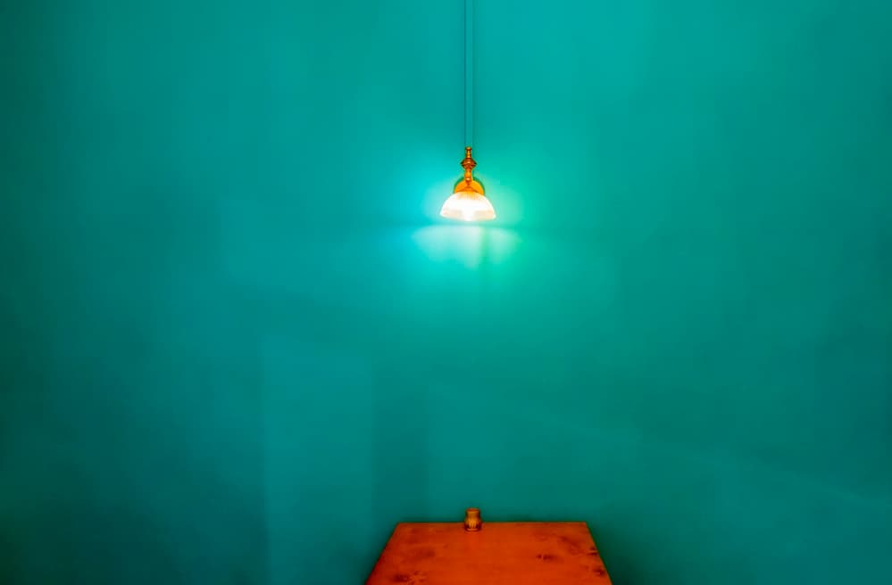 Warm Glow Teal Room by RABIA BASHA ARTIST — canvas wall art