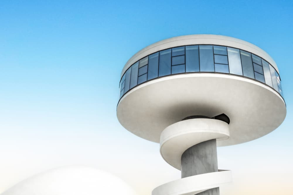 White Spiral Building by Linda Wride — canvas wall art