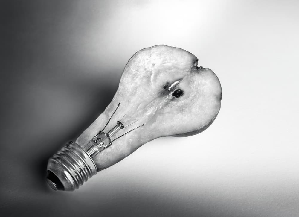 Pear Lightbulb Idea by Giorgio Toniolo — canvas wall art