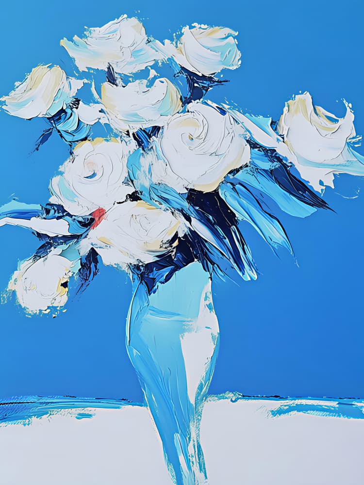 Textured Blue Floral Bouquet by Avanesova Elena — canvas wall art
