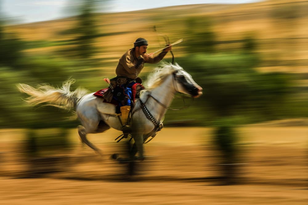 Mounted Archer Gallop by Ummu Nisan Kandilcioglu — canvas wall art