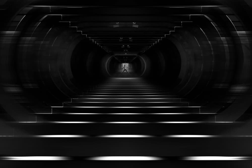 Deep Tunnel Figure by Hans-Wolfgang Hawerkamp — canvas wall art