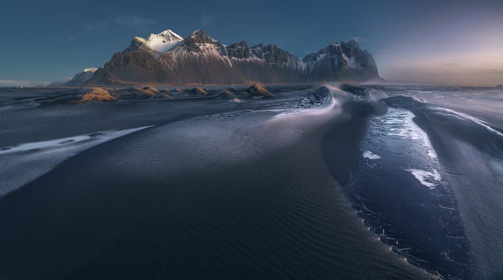 Snowy Peaks Icy Coast by Siarhei Mikhaliuk * — canvas wall art