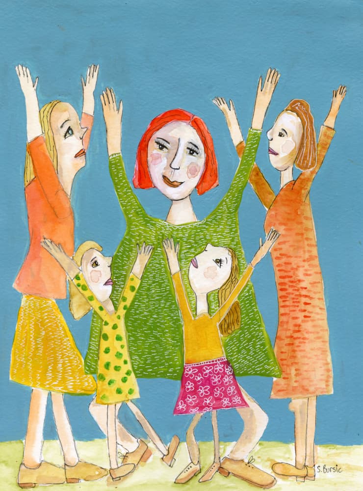 Joyful Women Together by Sharyn Bursic — canvas wall art