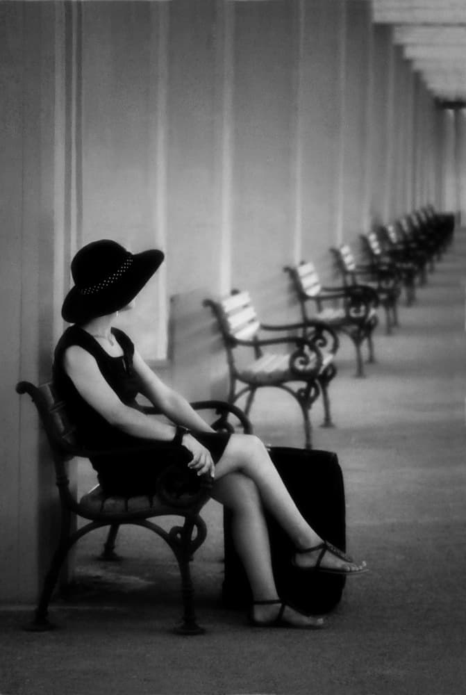 Woman Waiting in Hallway by Ummu Nisan Kandilcioglu — canvas wall art