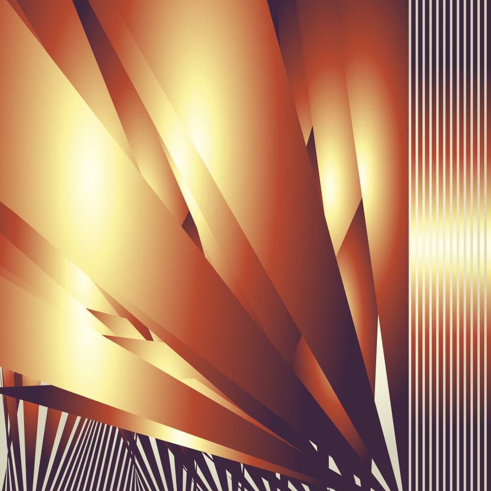 Golden Geometric Burst by Angelo Cerantola — canvas wall art