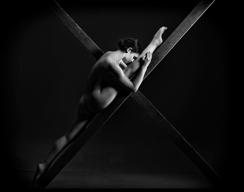 Flexible Nude Dancer by Luc Stalmans — canvas wall art