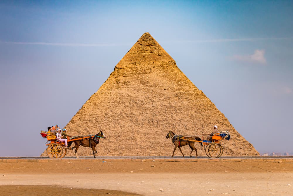 Egyptian Pyramid Desert Ride by Ahmed Kassem — canvas wall art