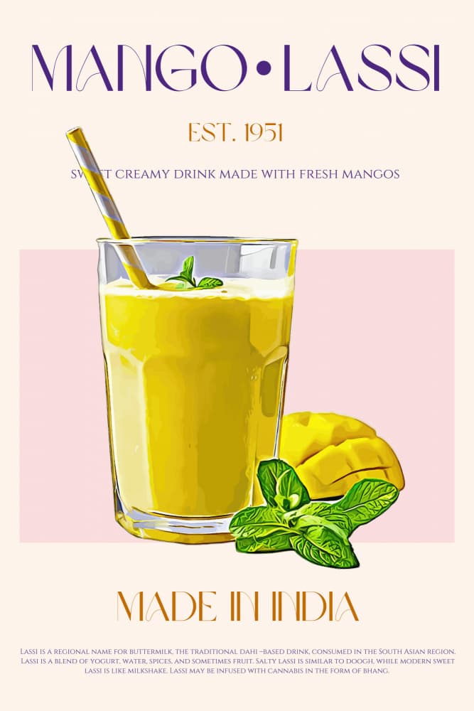 Refreshing Mango Lassi by Nazma Khokhar — canvas wall art