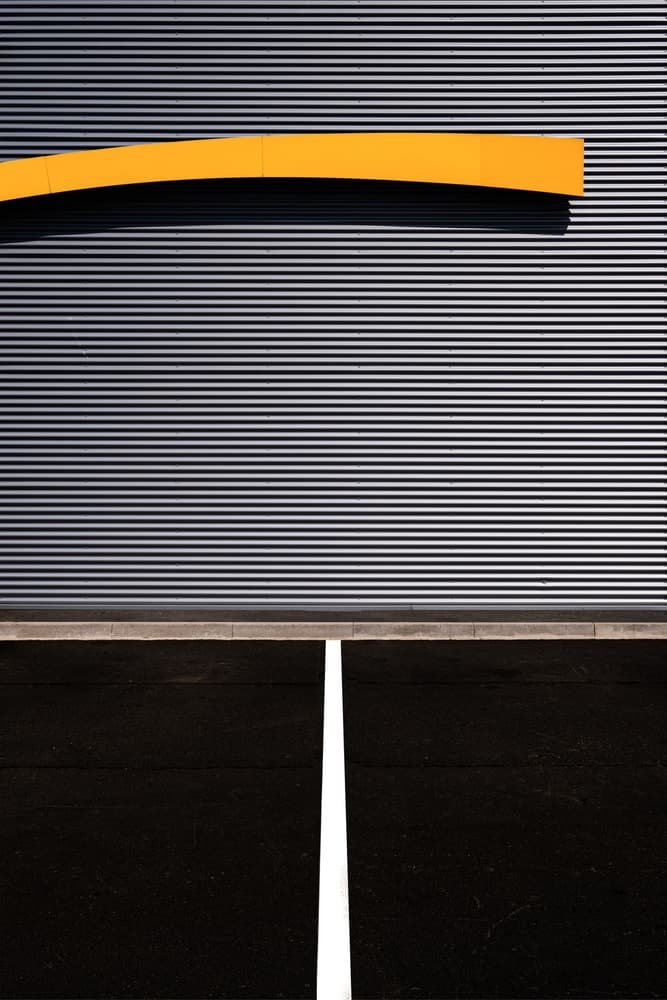 Yellow Curve Urban Geometry by Rolf Endermann — canvas wall art