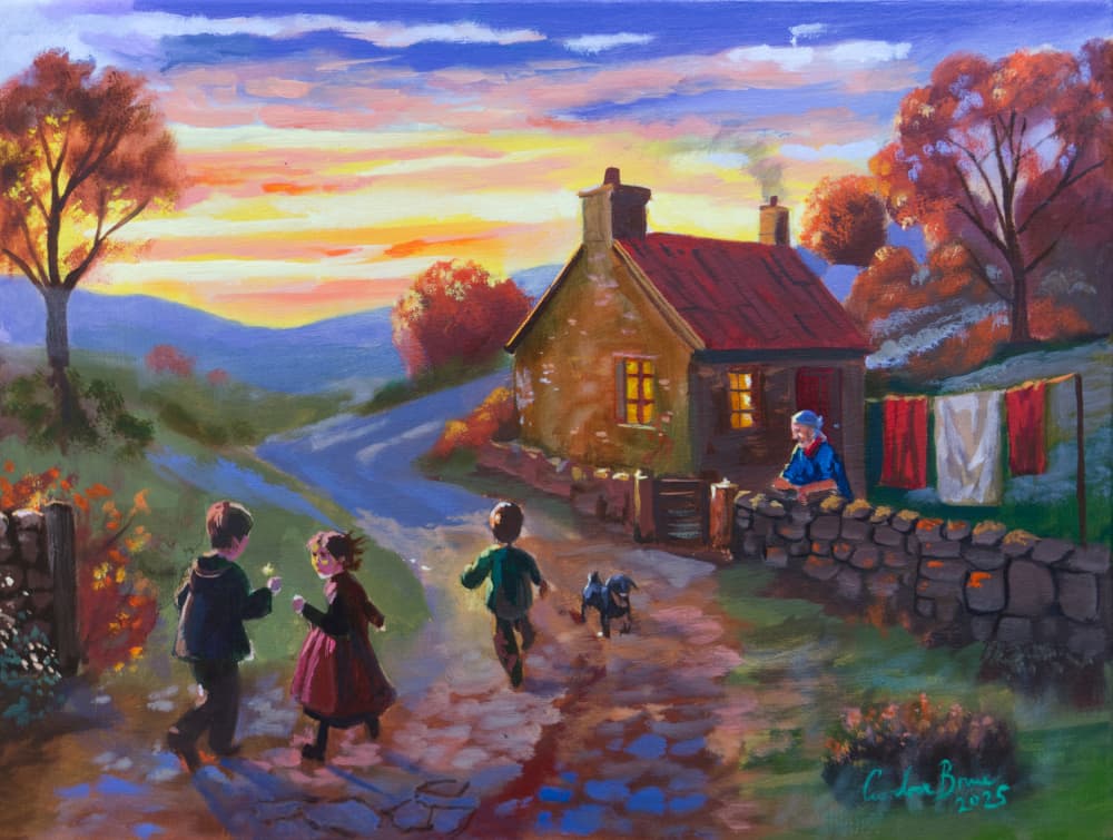Autumn Evening Countryside Play by Gordon Bruce — canvas wall art