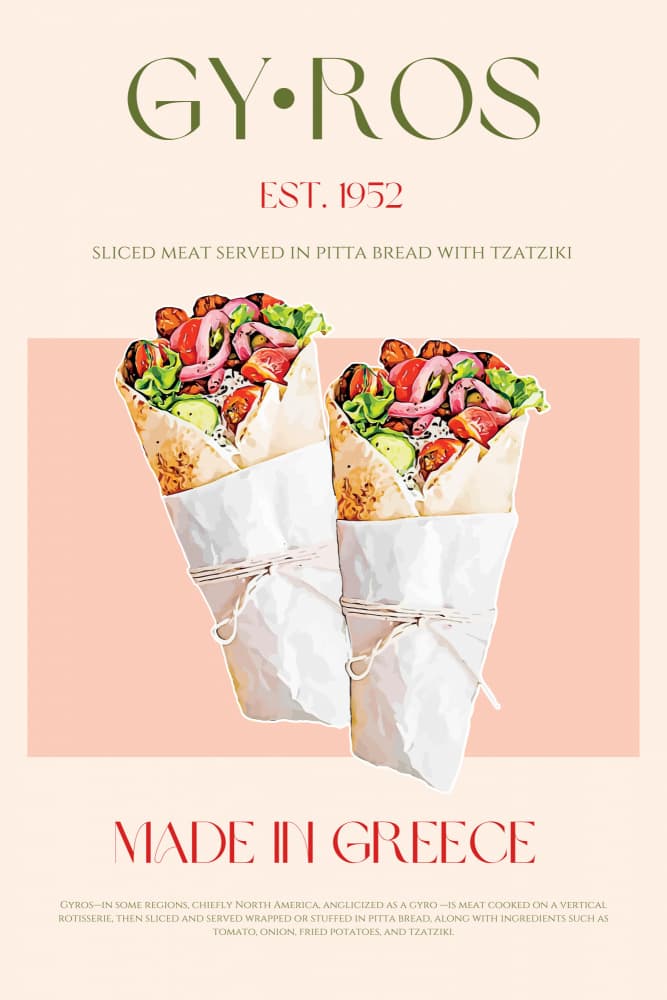 Authentic Greek Gyros by Nazma Khokhar — canvas wall art