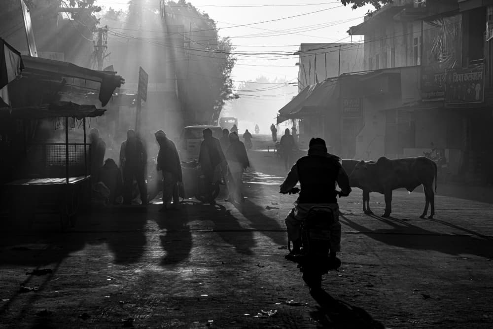 Morning Street Rays by Rajarshi Bhattacharjee — canvas wall art