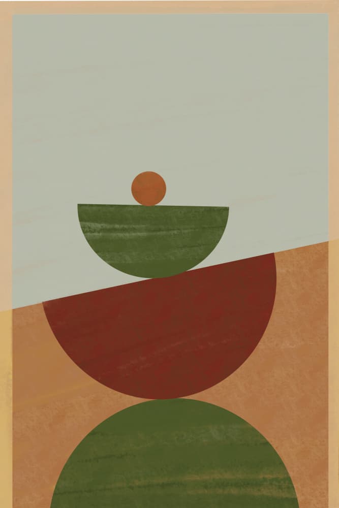 Earthy Geometric Balance by Nilesh Kulkarni — canvas wall art