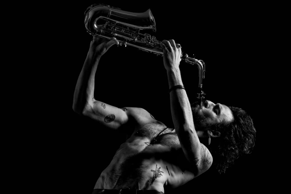 Passionate Saxophone Player by Ashley Sowter — canvas wall art