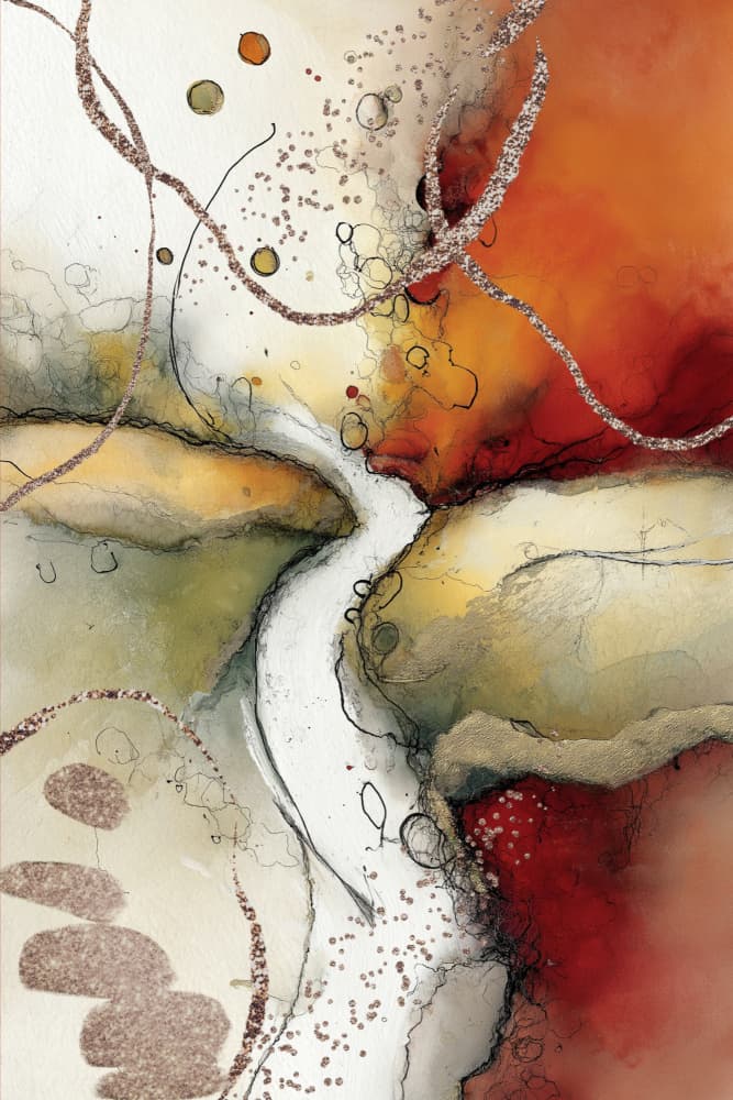 Glistening Earthy Flow by Sally Ann Moss — canvas wall art