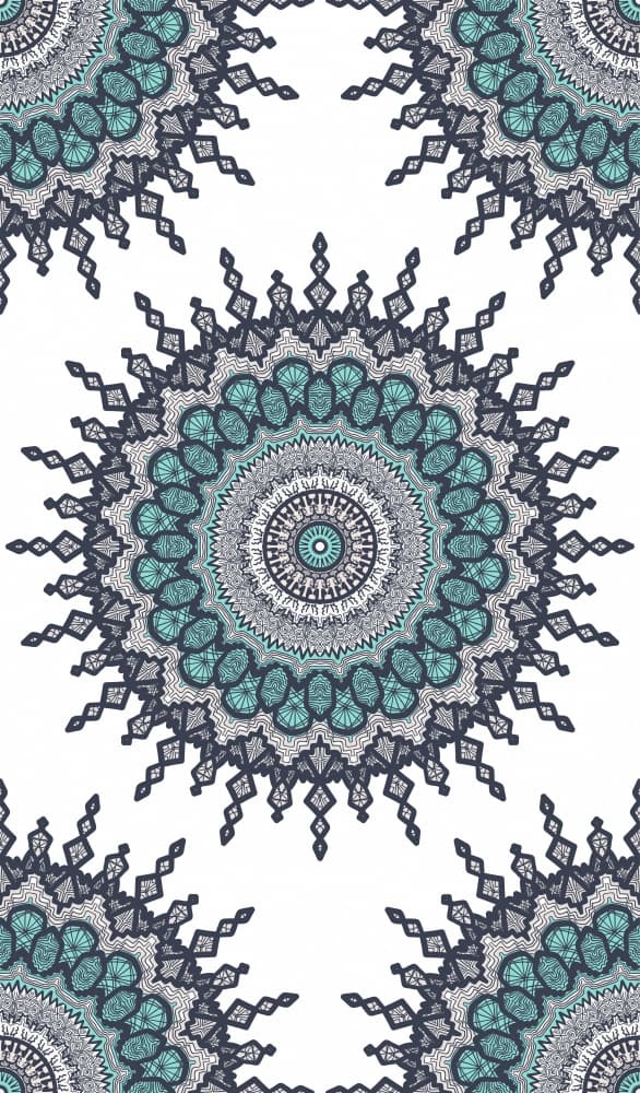 Ornate Teal Mandalas by Marika Barsrsind — canvas wall art