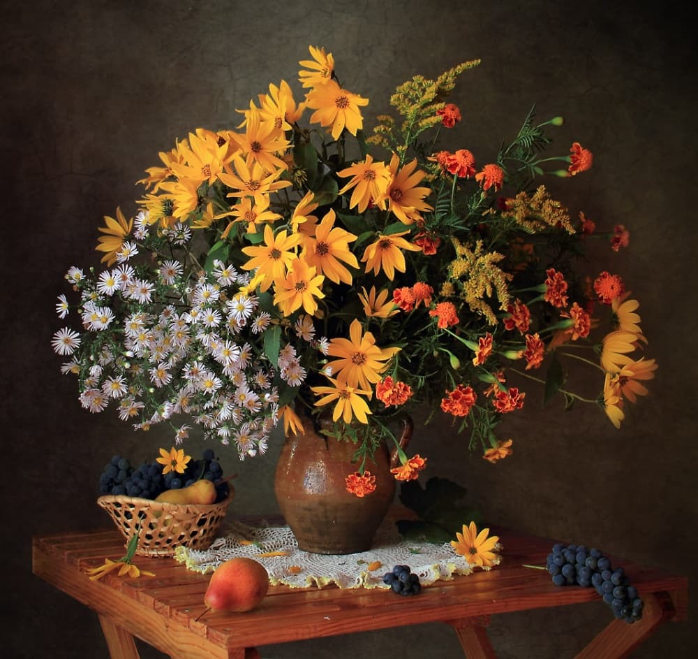 Autumn Floral Still Life by Tatyana Skorokhod — canvas wall art