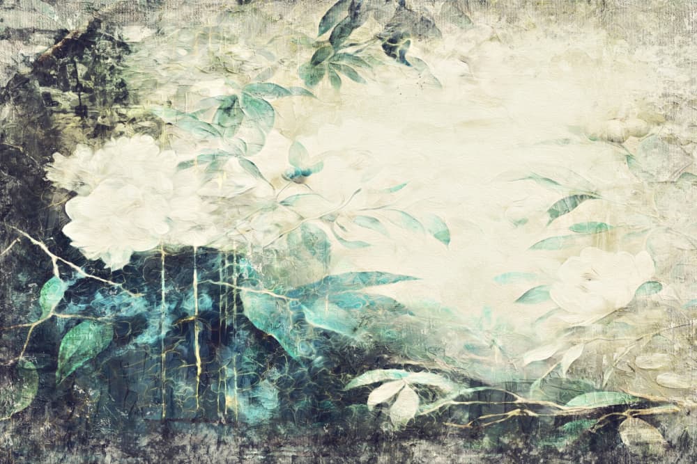 Distressed Floral Elegance by Rafal Kulik — canvas wall art