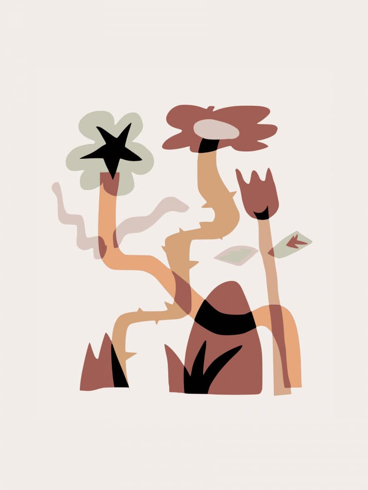 Earthy Abstract Flora by Little Dean — canvas wall art