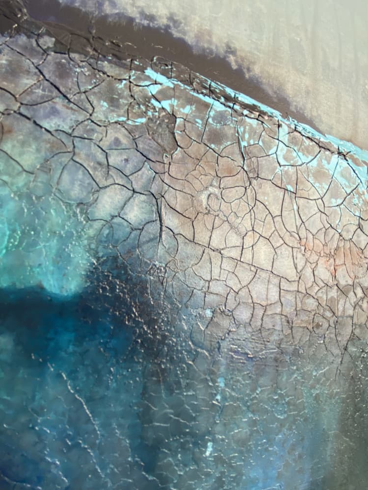 Earth Cracks Blue Water by Gabriela Aleksandra Szuba — canvas wall art