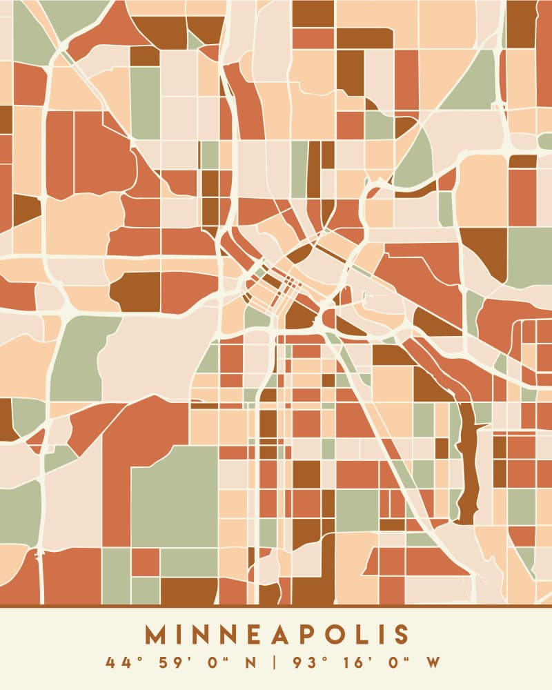 Abstract Minneapolis Grid by Emiliano Deificus — canvas wall art