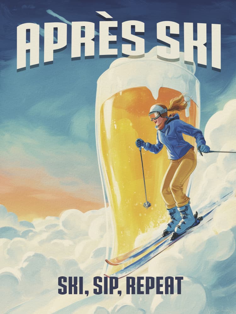 Après Ski Beer Fun by Andreas Magnusson — canvas wall art