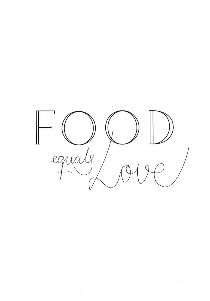 Food Equals Love Typography by Pictufy Studio II — canvas wall art
