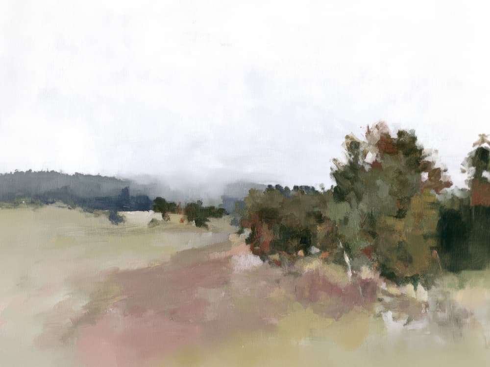 Misty Field Landscape by Kathrin Pienaar — canvas wall art