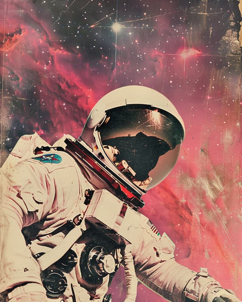 Astronaut Red Nebula by Samantha Hearn — canvas wall art