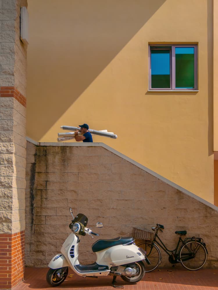 Man and Yellow City Shadow by Massimo Della Latta — canvas wall art