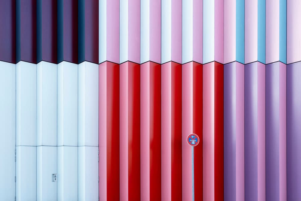 Vibrant Geometric Facade by iso66 — canvas wall art