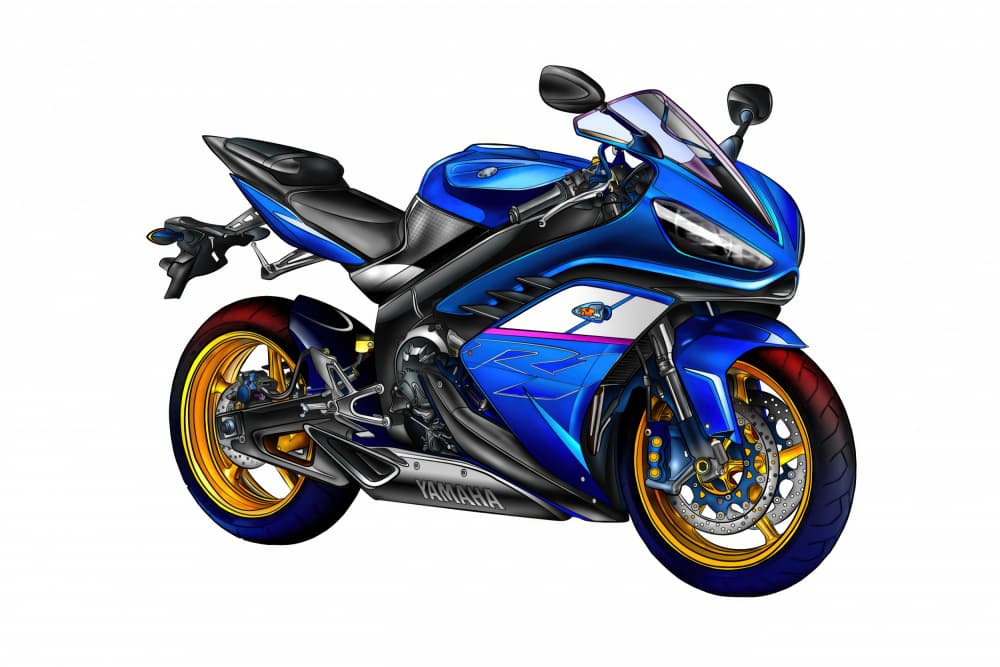 Sleek Blue Sportbike by Rafal Kulik — canvas wall art