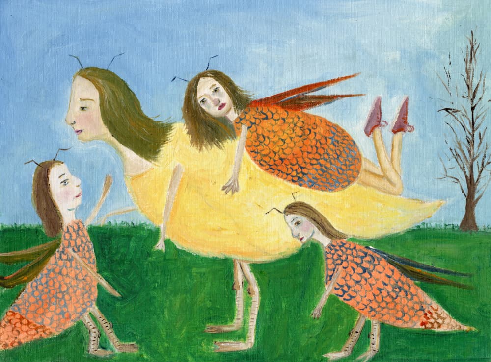 Whimsical Winged Women by Sharyn Bursic — canvas wall art