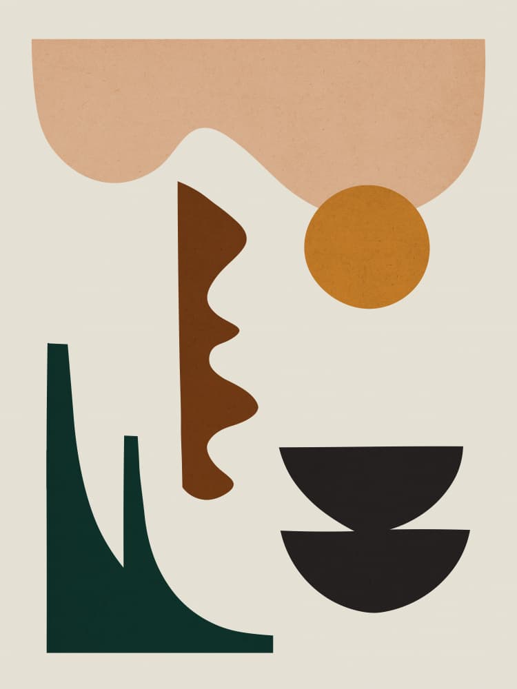 Abstract Earthy Shapes by Vitor Costa — canvas wall art
