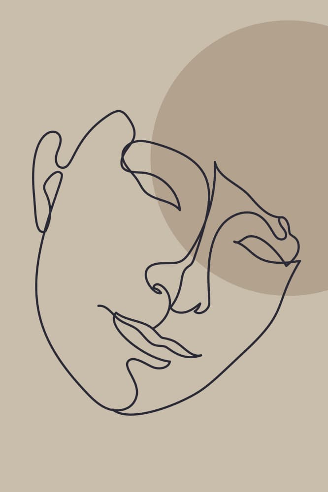 Peaceful Line Woman by Anna Rose — canvas wall art