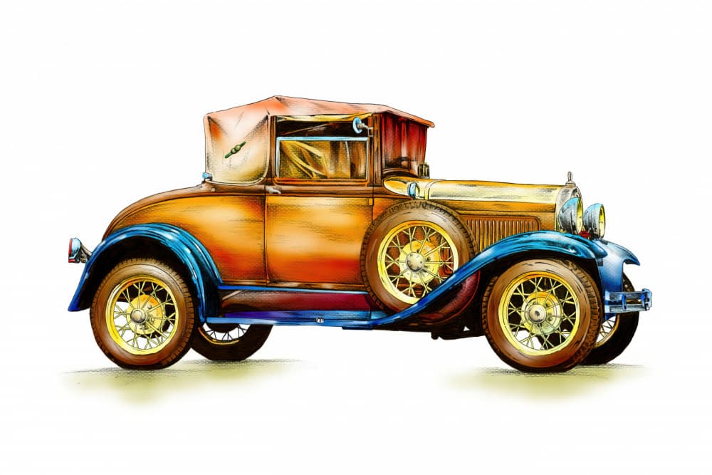 Vintage Roadster Drawing by Rafal Kulik — canvas wall art