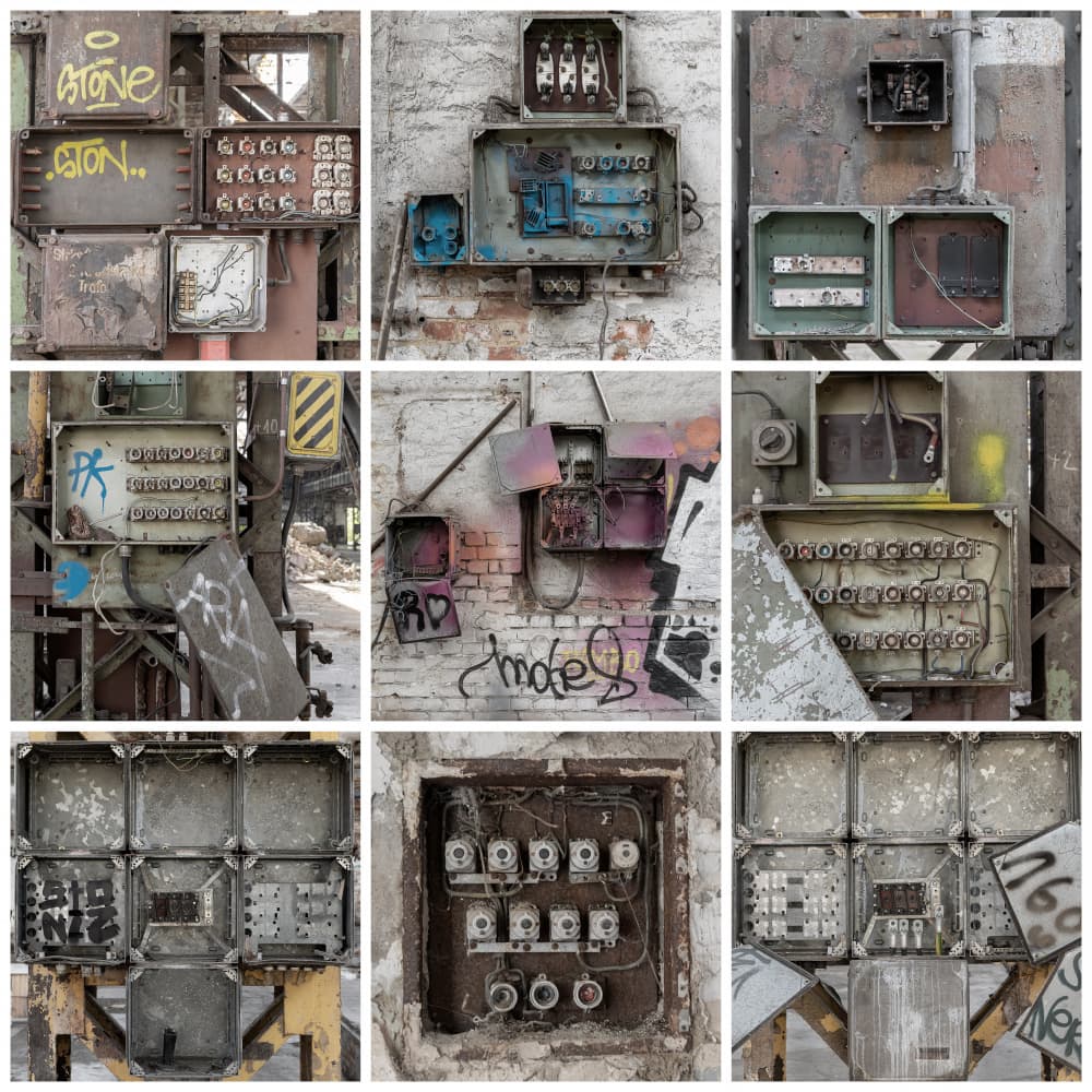 Industrial Control Boxes by Roswitha Schleicher-Schwarz — canvas wall art