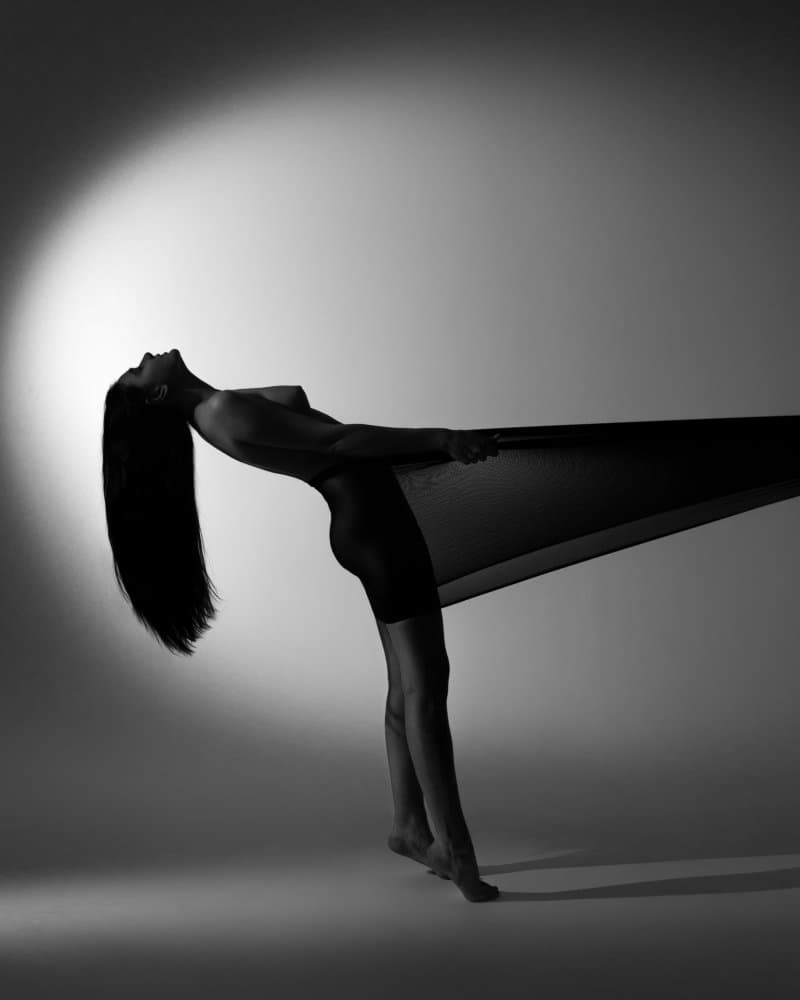 Graceful Dancer with Fabric by Mikhail Trishchenkov — canvas wall art