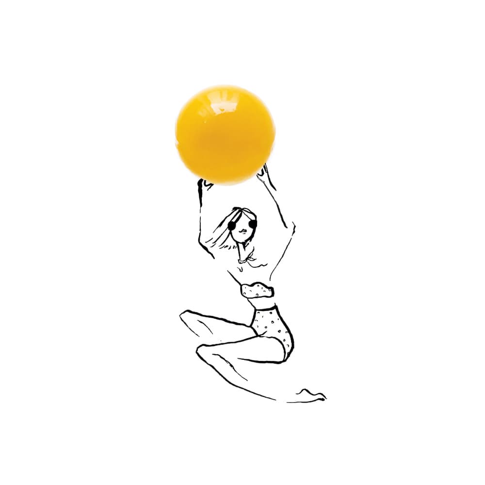 Summer Girl Yellow Ball by Gretchen Roehrs — canvas wall art