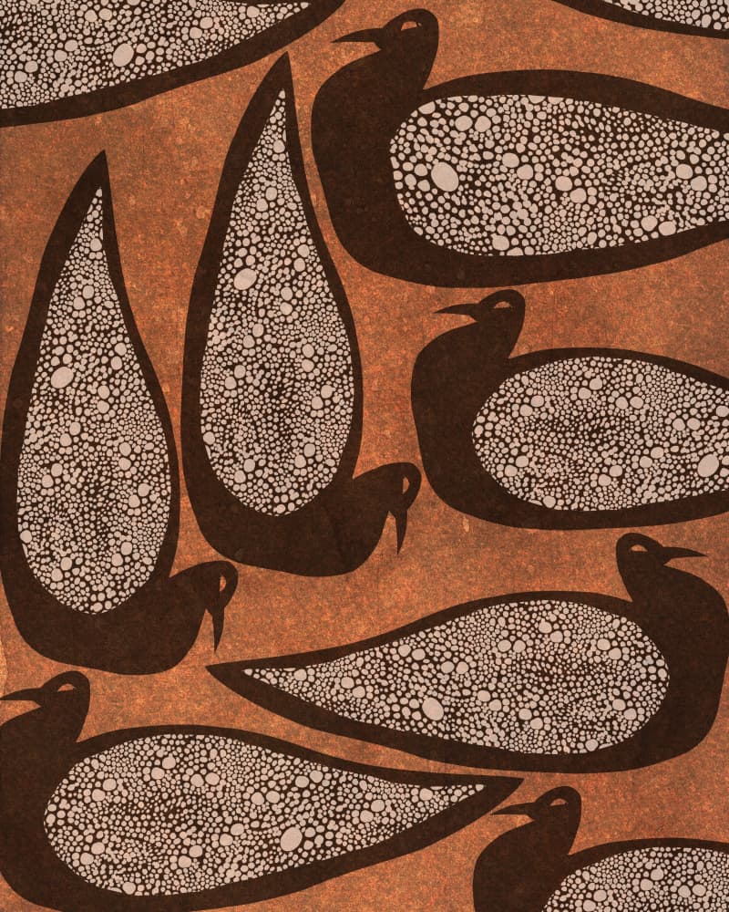 Earthy Abstract Birds by Josie George — canvas wall art