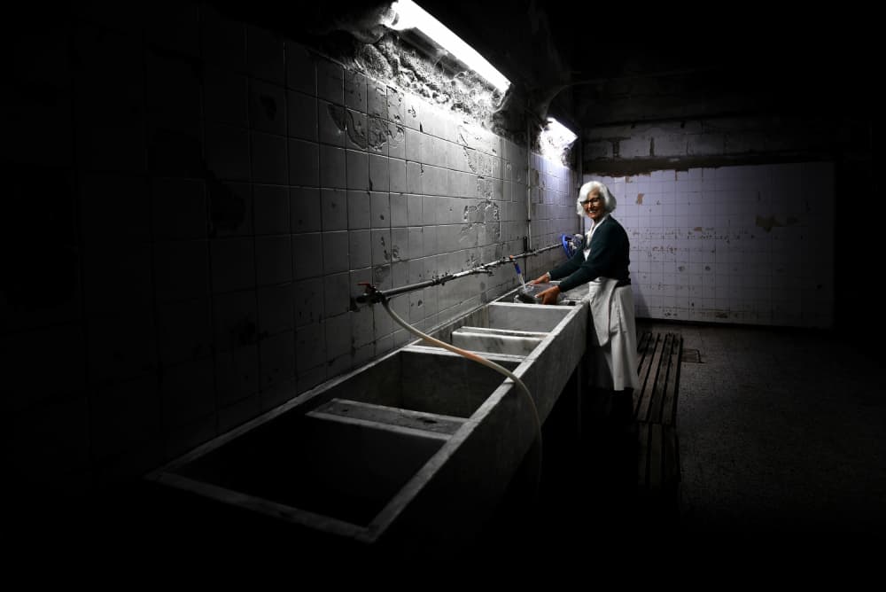 Basement Laundry Smile by Jorge Pimenta — canvas wall art