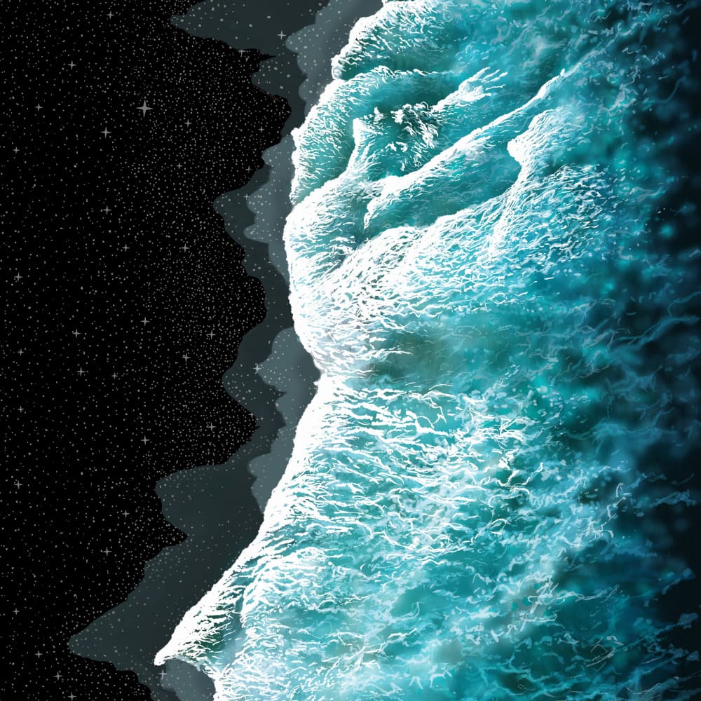 Cosmic Ocean Waves by Alirıza ÇAKIR — canvas wall art