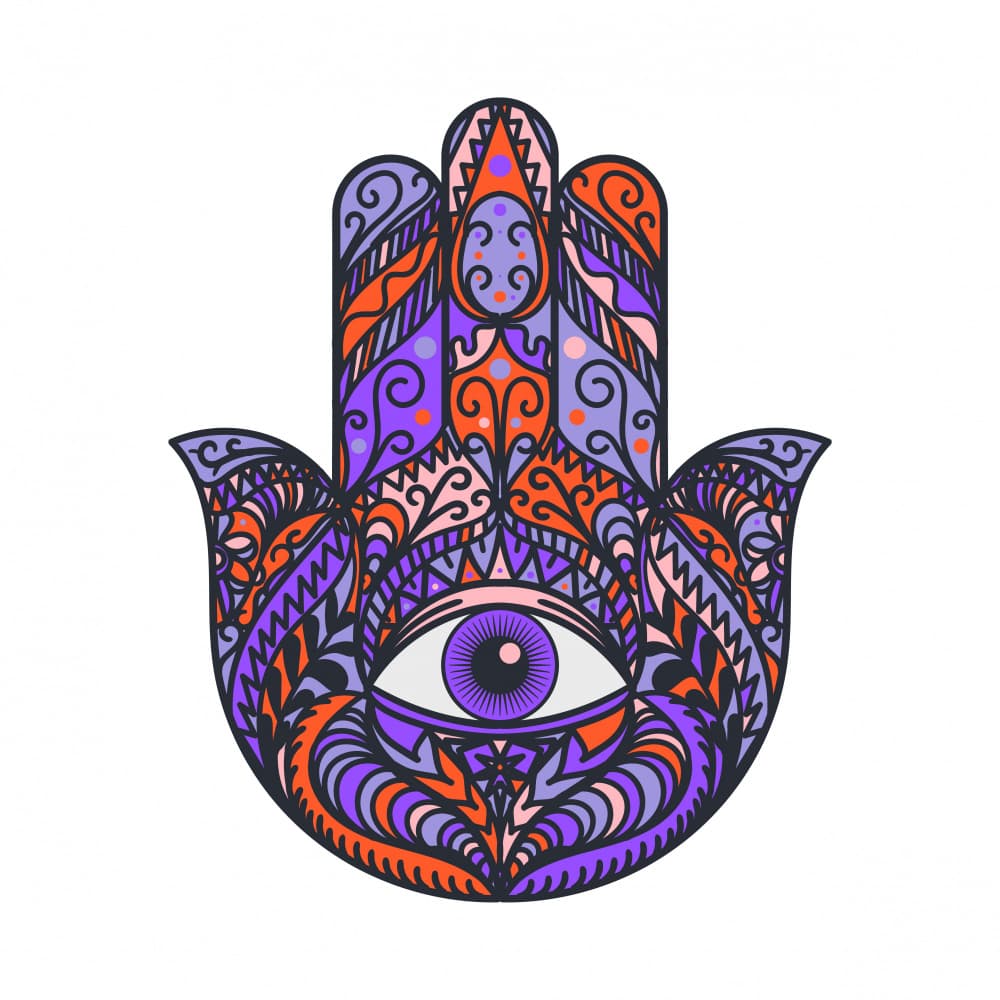 Ornate Hamsa Evil Eye by Marika Barsrsind — canvas wall art