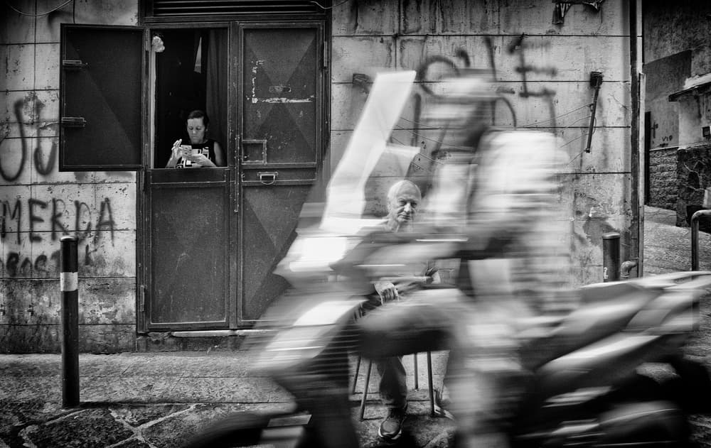 Urban Motion Contrast by Vito Guarino — canvas wall art