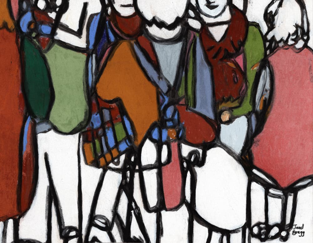 Colorful Abstract Crowd by Janel Bragg — canvas wall art