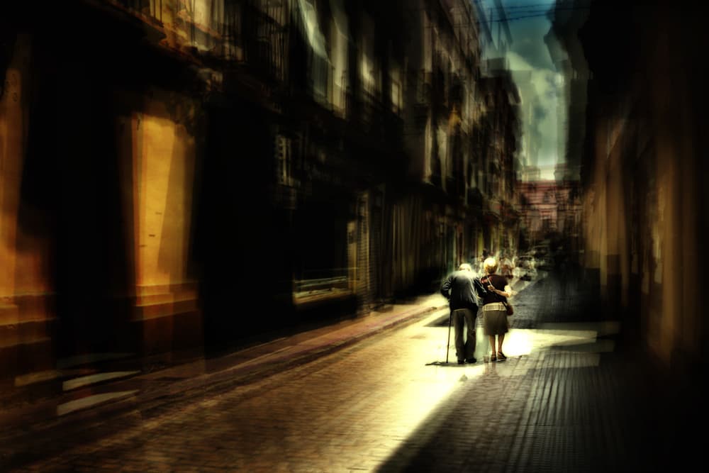 Evening City Stroll by Ina Tänzer — canvas wall art